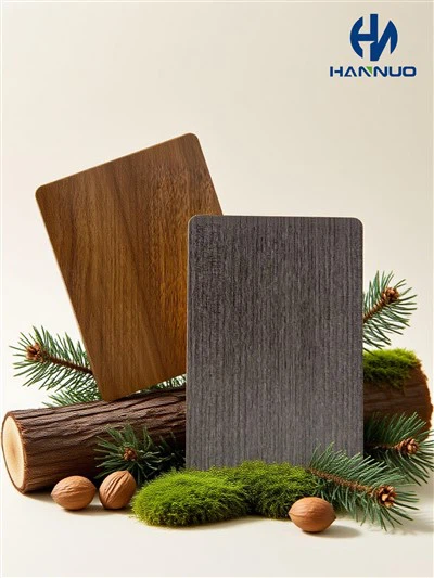 Bamboo Charcoal Wood Veneer PVC Wall Panel